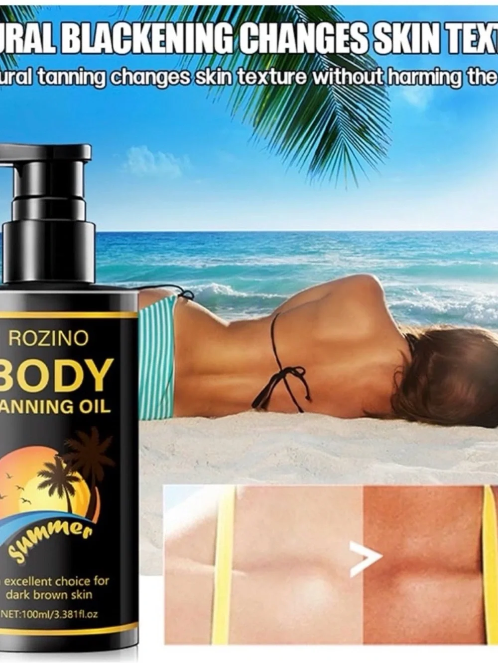 ROZINO Hydrating Clear Tanning Oil Outdoor Face/Body 100ml